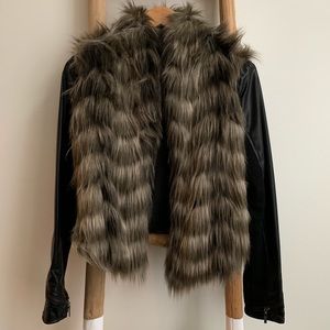 Guess fur moto jacket